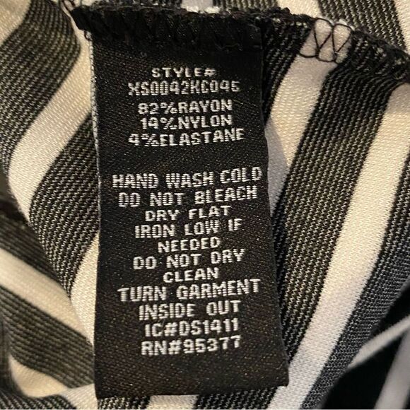 Sanctuary Black Ivory Striped Midi Elastic Waist Ponte Knit Pencil Skirt Small - Picture 3 of 4